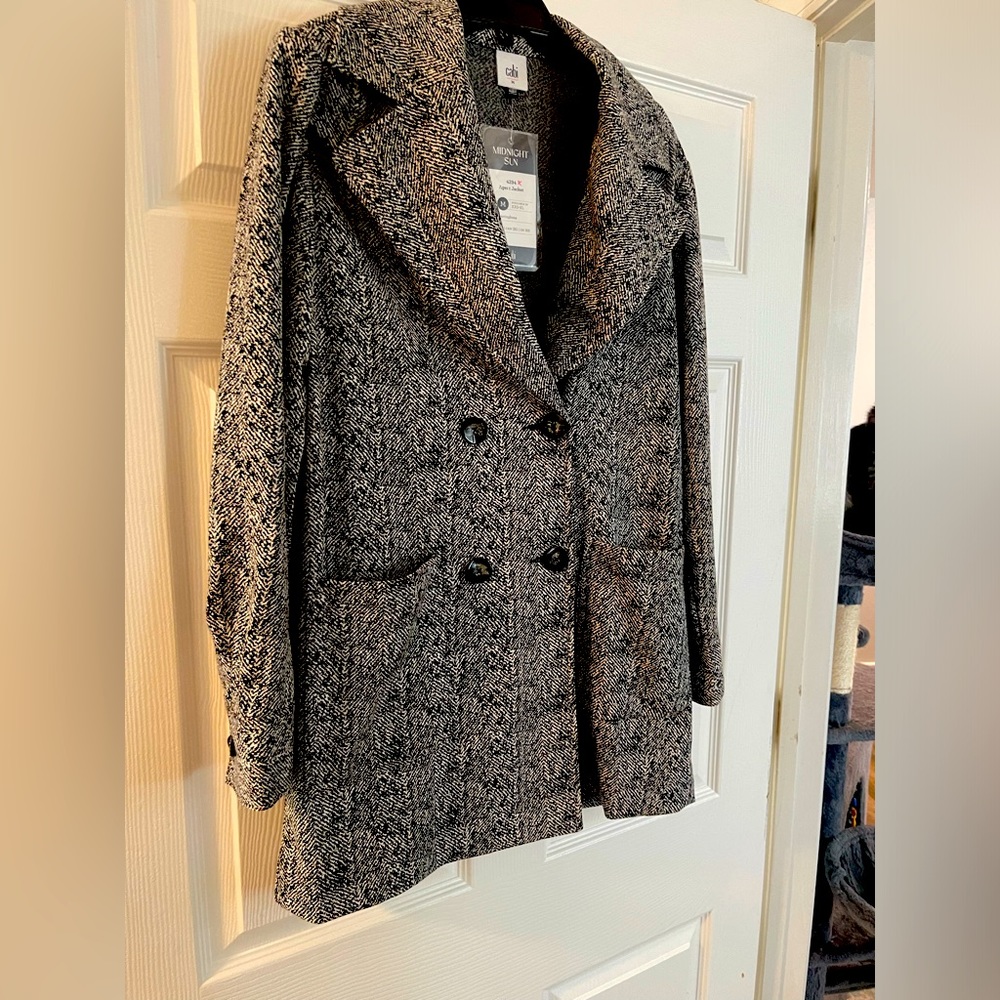 CAbi~~50% off. Midnight, sun, jacket, size medium color, black herringbone